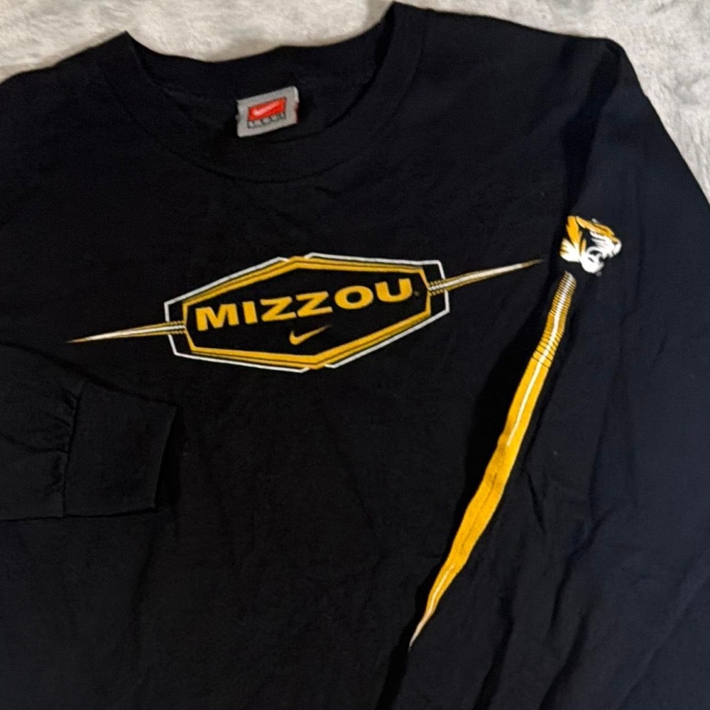 Y2K Vintage Nike Team Mizzou Missouri Tigers Long Sleeve Shirt | Black | Small